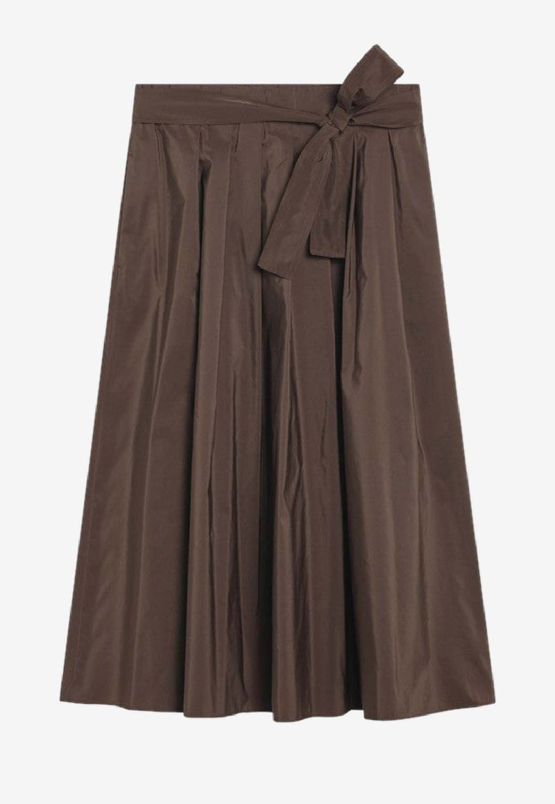 Weekend Max Mara Zarda Taffeta Flared Midi Skirt Chocolate ZARDACO/R_MAXMW-019