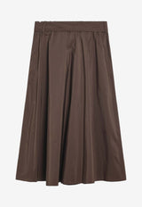 Weekend Max Mara Zarda Taffeta Flared Midi Skirt Chocolate ZARDACO/R_MAXMW-019