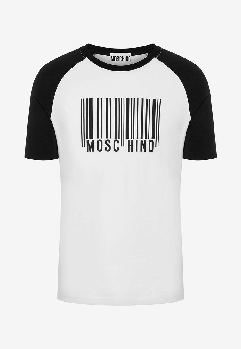 Moschino Barcode Print T-shirt ZJ070852392001 2001 White