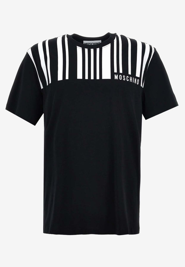 Moschino Barcode Print T-shirt ZJ071252411555 1555 Black