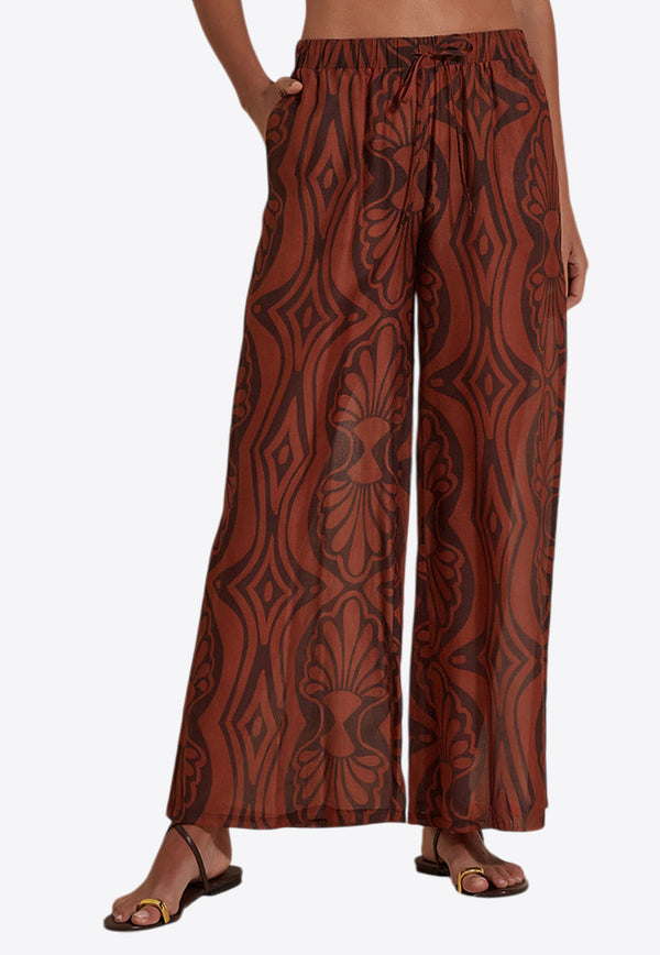 Dahlia Bianca Lesley Printed Pants Brown DHB10107156-104_BROWN