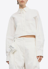 LOW CLASSIC Long-Sleeved Cropped Shirt White LW251SH04WH_WHITE