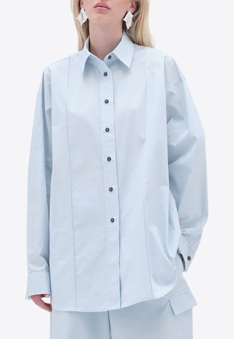 REMAIN Oversize Pin-Tuck Shirt 5023291340_LIGHT BLUE