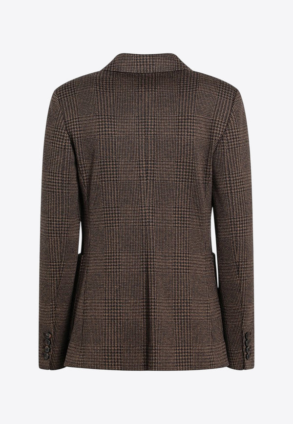 Max Mara Zulma Prince of Wales Double-Breasted Blazer Brown ZULMACO/R_MAXM-001