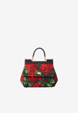 Small Sicily Rose Print Top Handle Bag