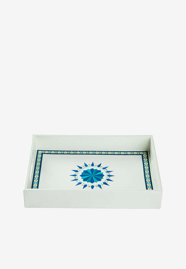 Stitch Tray with Arabesque Embroidery Blue  AP1001O