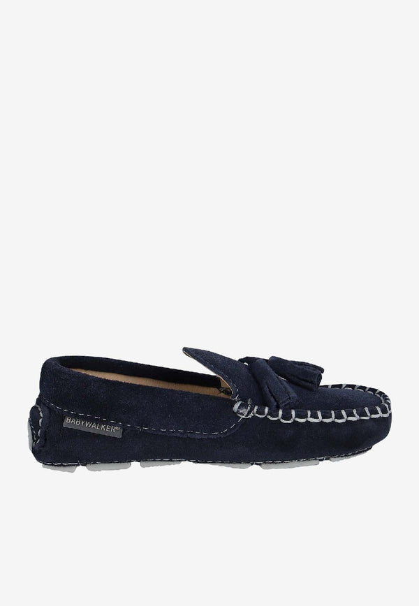 BABYWALKER Boys Tasseled Suede Loafers Black bPB/4011_BLACK