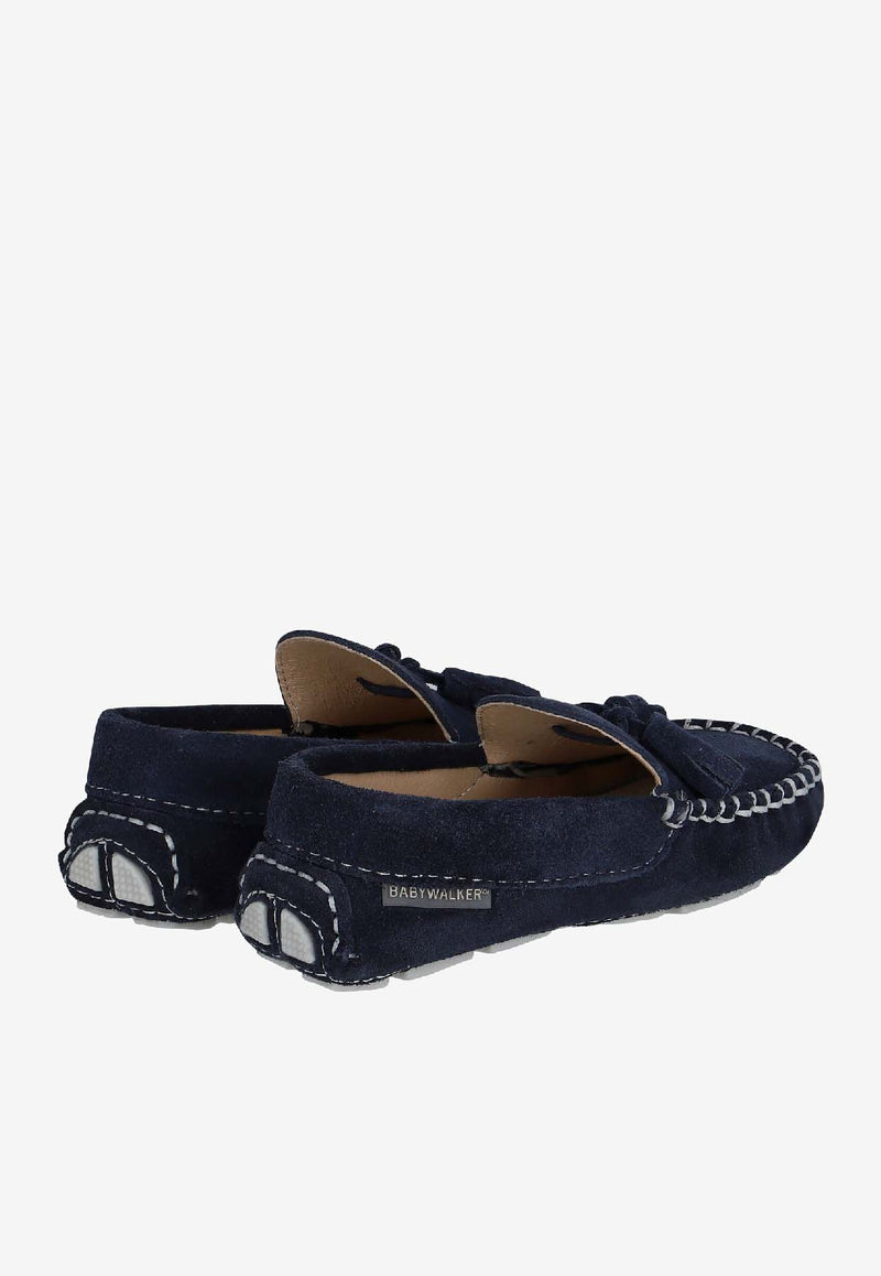 BABYWALKER Boys Tasseled Suede Loafers Black bPB/4011_BLACK