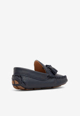 BABYWALKER Boys Leather Tasseled Loafers Blue bPB/4200_BLUE