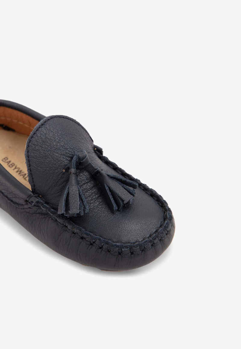 BABYWALKER Boys Leather Tasseled Loafers Blue bPB/4200_BLUE