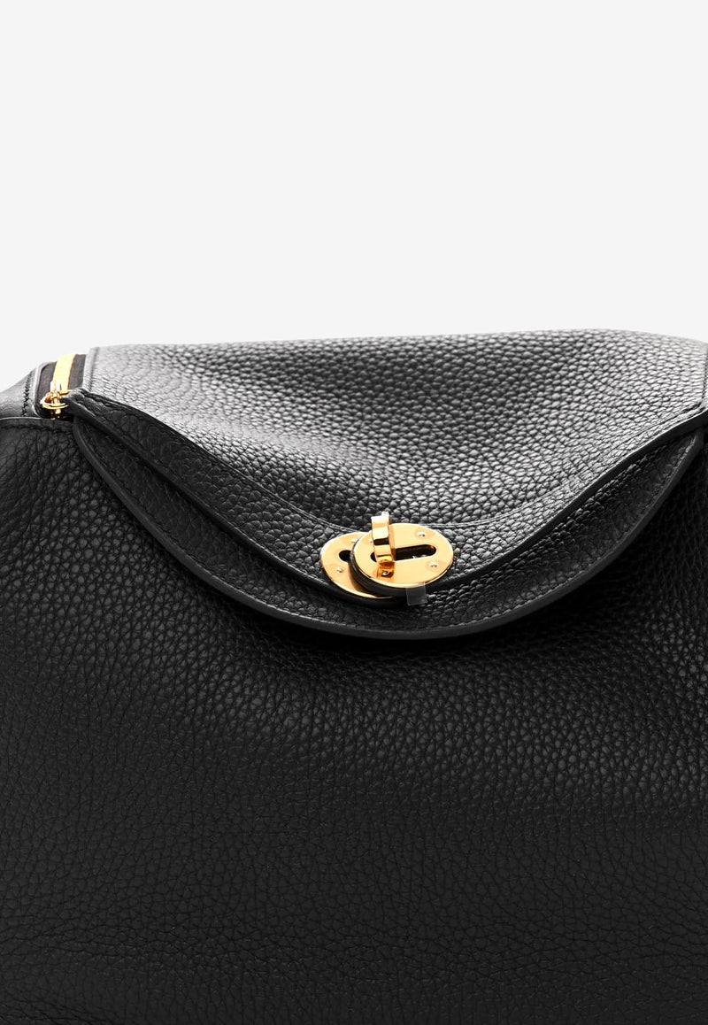 Hermès Lindy 26 in Black Taurillon Clemence  with Gold Hardware