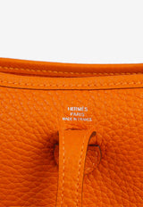 Hermès Mini Evelyne 16 in Orange Taurillon Clemence with Palladium Hardware