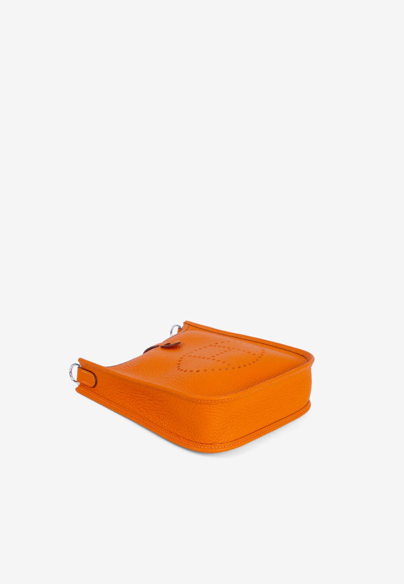 Hermès Mini Evelyne 16 in Orange Taurillon Clemence with Palladium Hardware