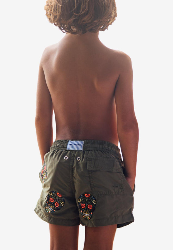 Les Canebiers Kids Byblos All-Over Mexican Head Swim Shorts byblos-all-over-mex-kids-Khaki