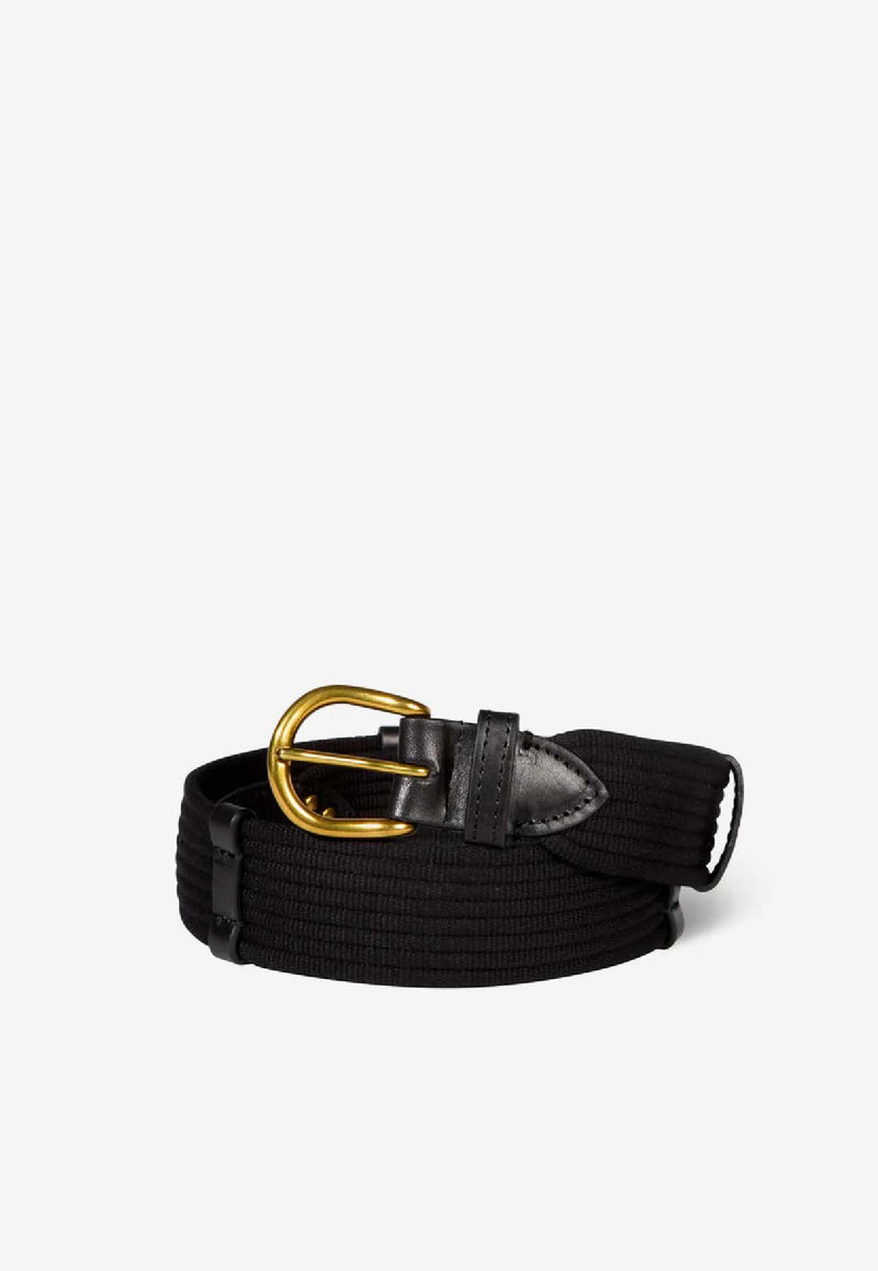 Jérôme Dreyfuss Wide Strap Belt Black 44CEINTSVA_Noir Brass