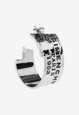 Givenchy Tape Logo Hoop Earrings Silver BF116 5F003-723