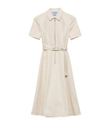Zip Belted Chino Shirt Dress