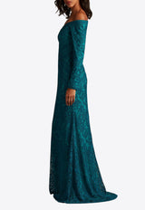 Tadashi Shoji Ishana Off-Shoulder Embroidered Gown Cerulean cik25367l_BLUE