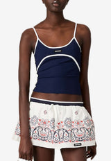 Miu Miu Logo Label Tank Top Blue MT2123SOOO122R_F022X