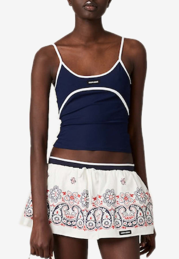 Miu Miu Logo Label Tank Top Blue MT2123SOOO122R_F022X