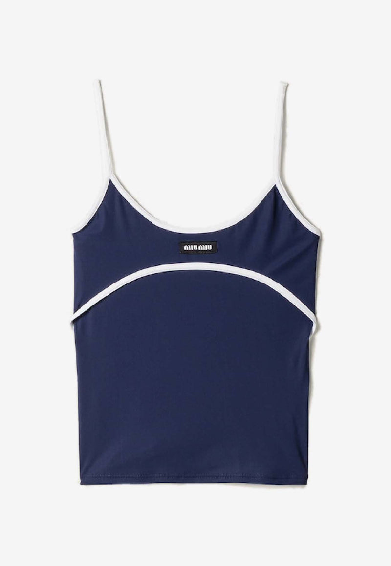Miu Miu Logo Label Tank Top Blue MT2123SOOO122R_F022X