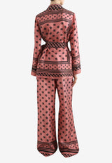 Monogram-Print Silk Pyjama Shirt
