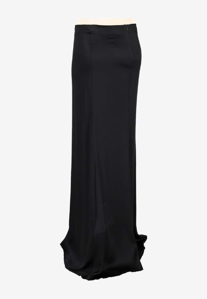 Ann Demeulemeester Zita Satin Maxi Skirt Black B0011431FA369_099