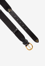 Jérôme Dreyfuss Wide Strap Belt Black 45CEINTSVA_Noir / Noir Brass