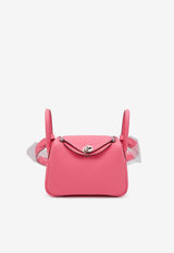 Mini Lindy 20 in Rose Azalee Clemence Leather with Palladium Hardware