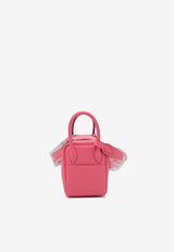 Mini Lindy 20 in Rose Azalee Clemence Leather with Palladium Hardware