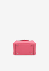 Mini Lindy 20 in Rose Azalee Clemence Leather with Palladium Hardware