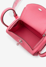 Mini Lindy 20 in Rose Azalee Clemence Leather with Palladium Hardware
