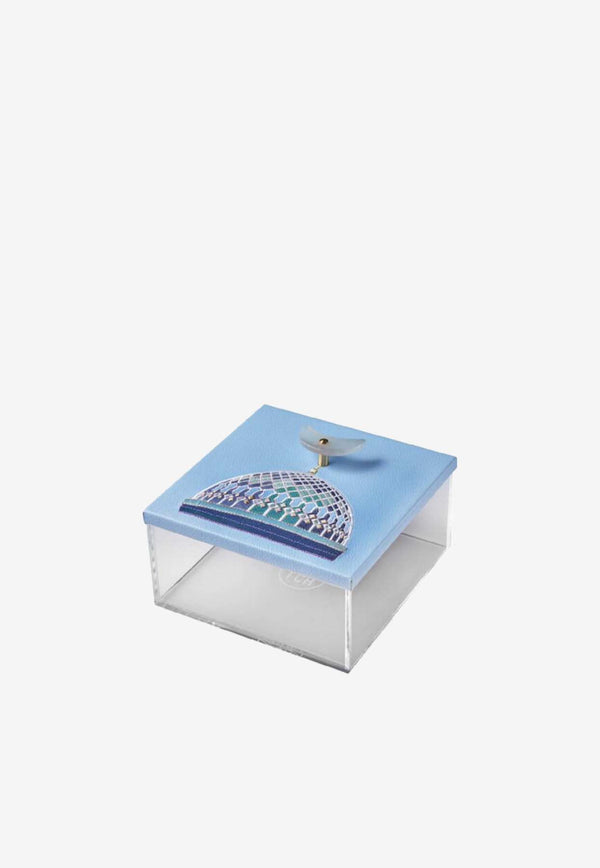 Stitch Box with Dome Embroidery Blue ALM004BB