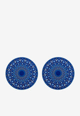 Stitch Embroidered Round Placemats - Set of 2 Royal Blue AC10030PR