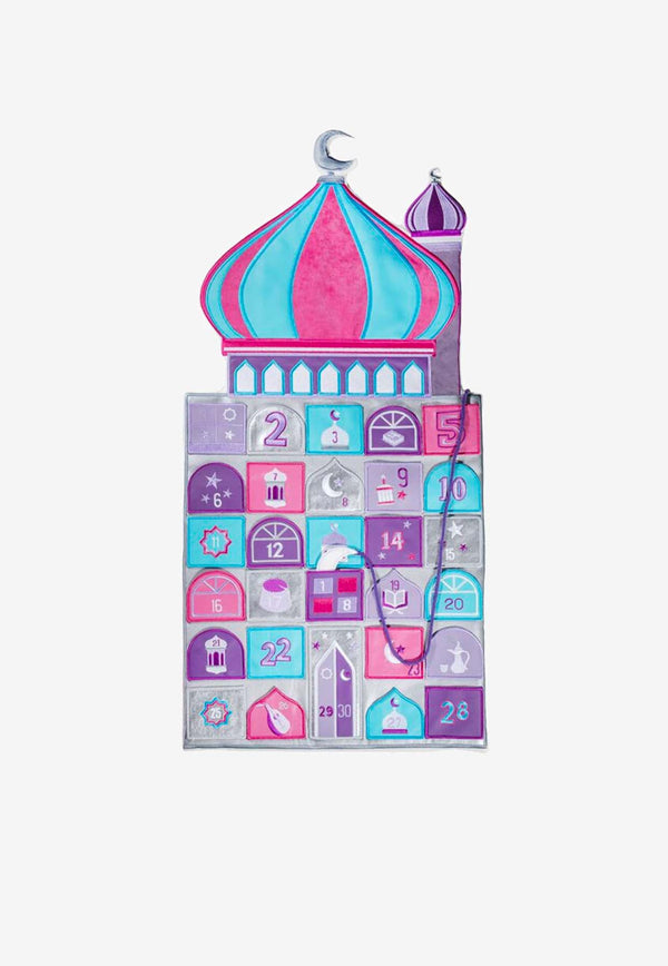Ramadan Advent Calendar with Embroidered Pockets Pink 