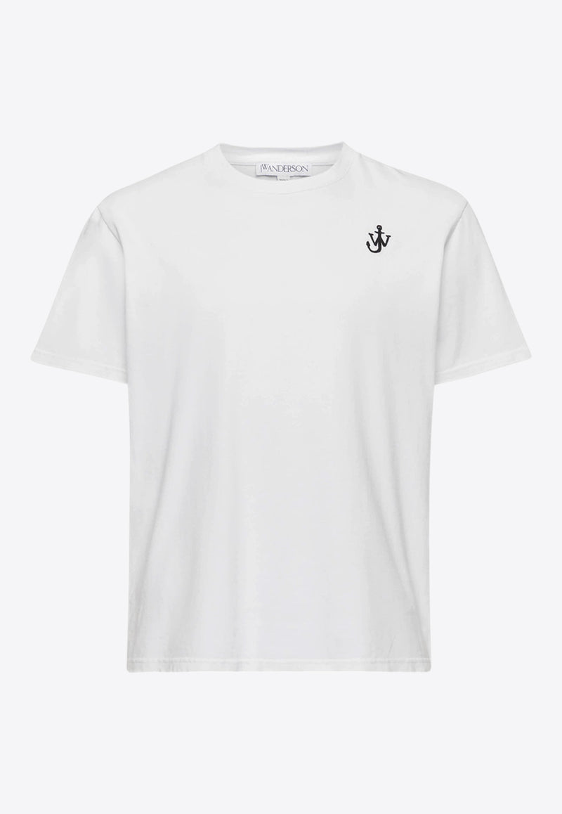 JW Anderson Anchor Logo Embroidery T-shirt White JT0257PG1510001_WHITE
