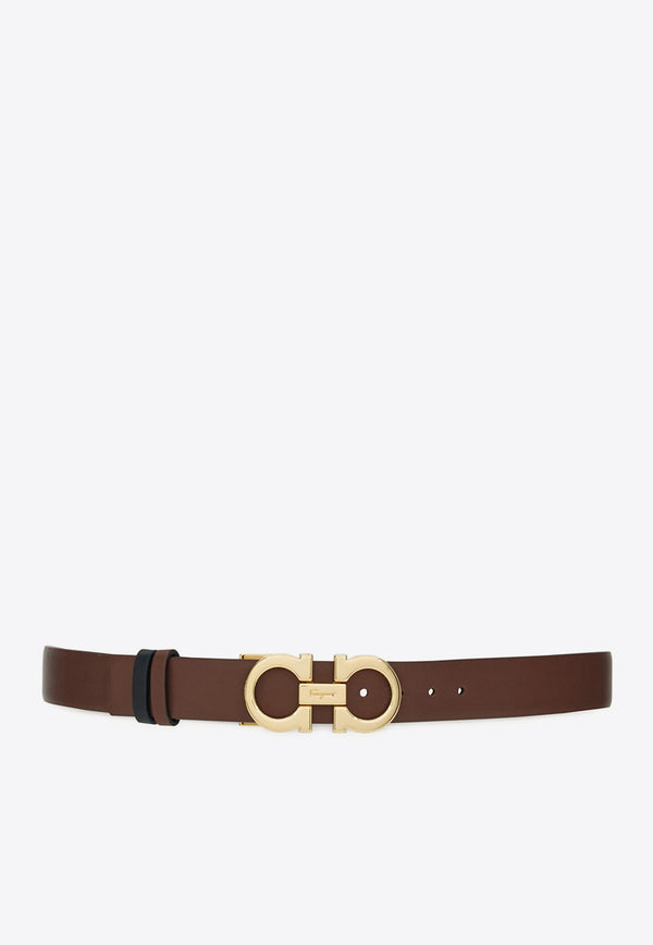 Ferragamo Gancini Reversible Leather Belt Brown 23A565 DONNA H 25 764024 COCOA BROWN