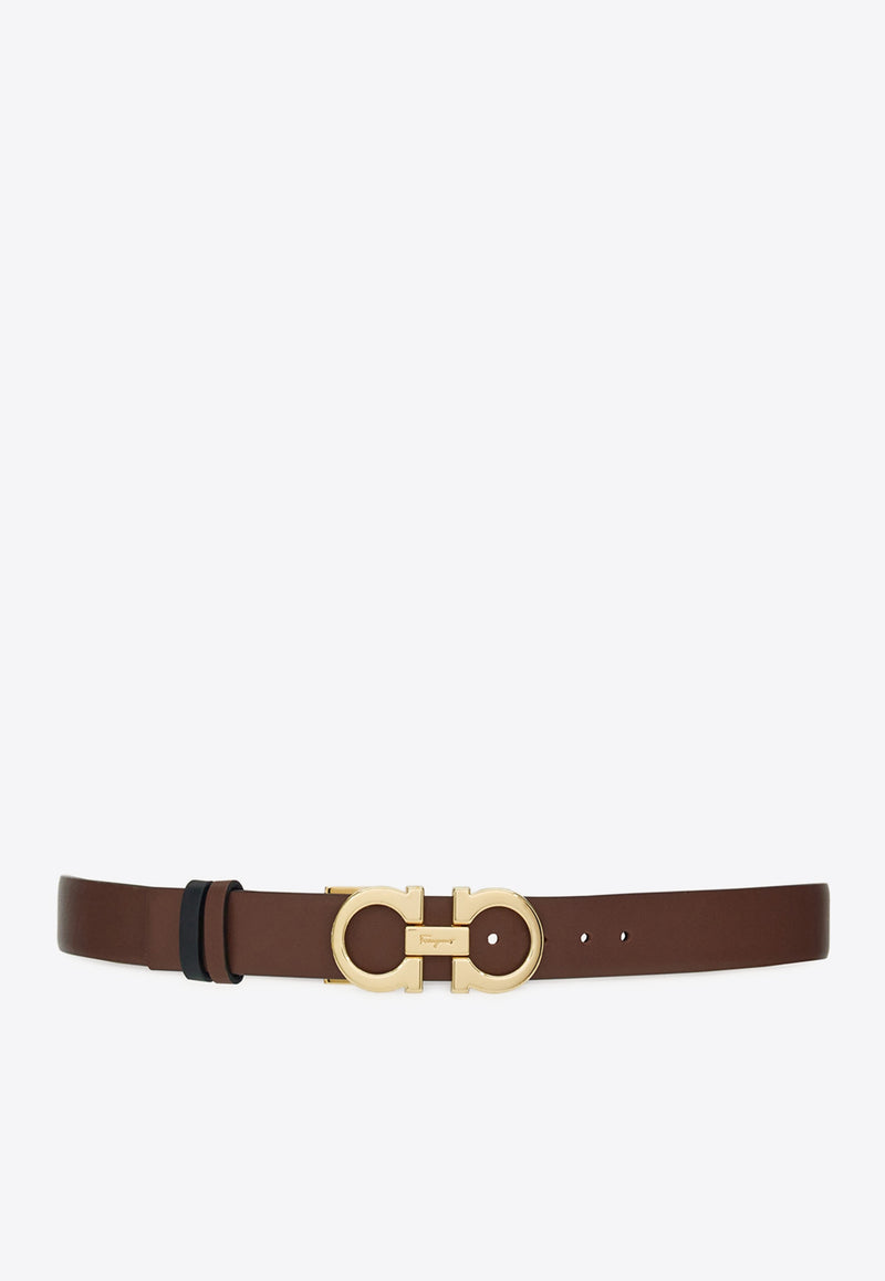 Ferragamo Gancini Reversible Leather Belt Brown 23A565 DONNA H 25 764024 COCOA BROWN
