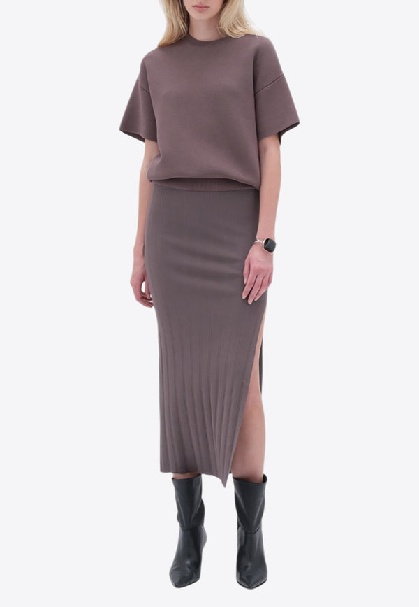 REMAIN Ribbed Midi Skirt 5024982002_GREY