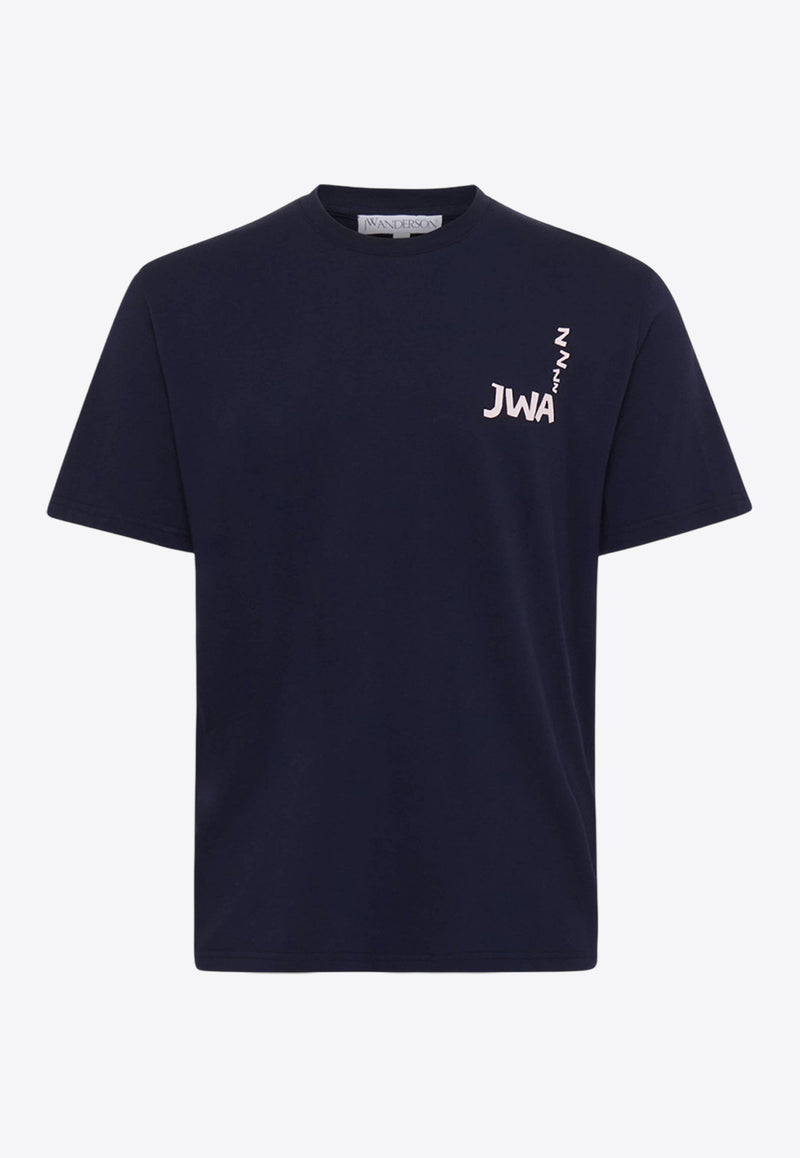 JW Anderson Real Sleep Print JWA T-shirt Navy JT0270PG1510898_NAVY