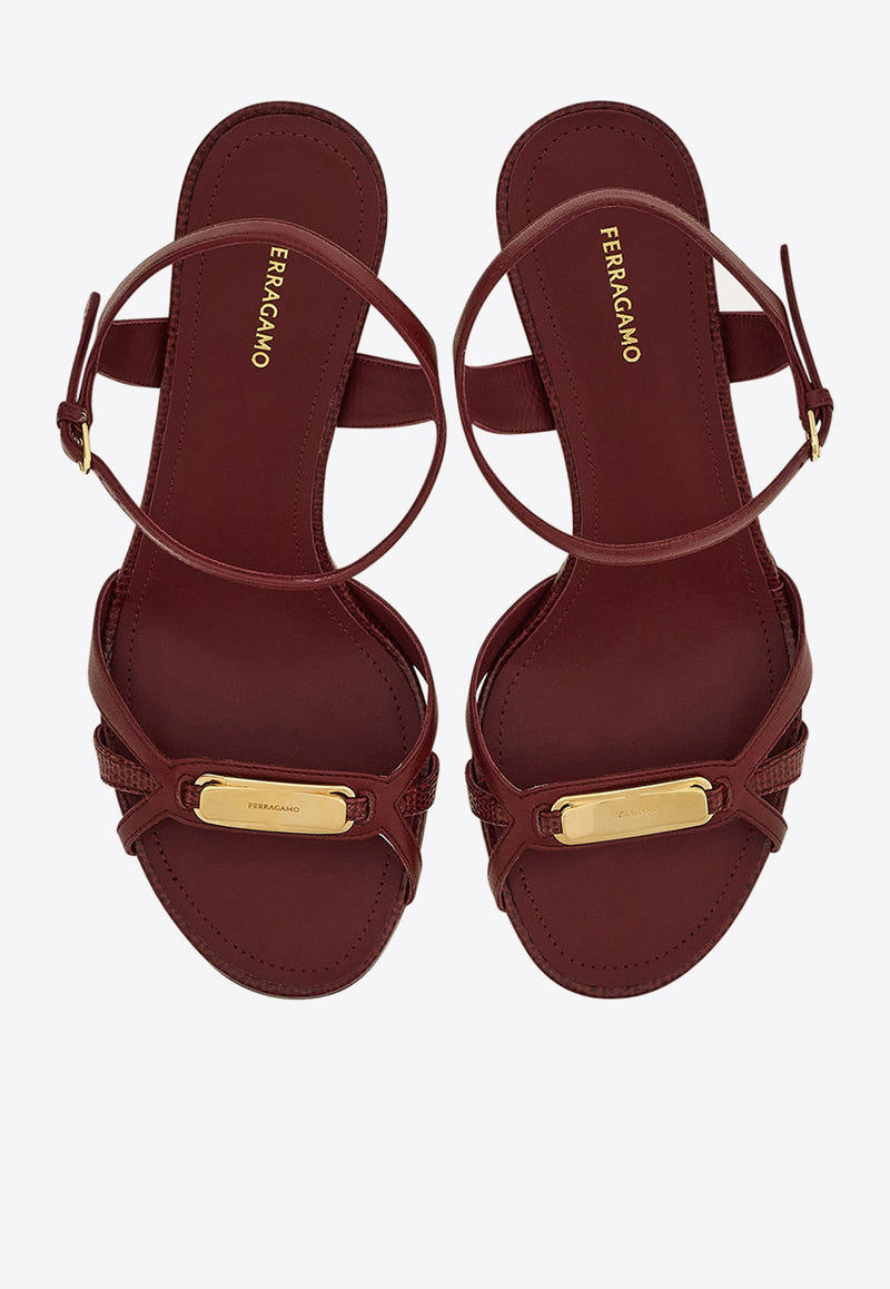 Ferragamo Dasy 70 Leather Sandals 01J559 DASY 70 779353 BORGOGNA Bordeaux