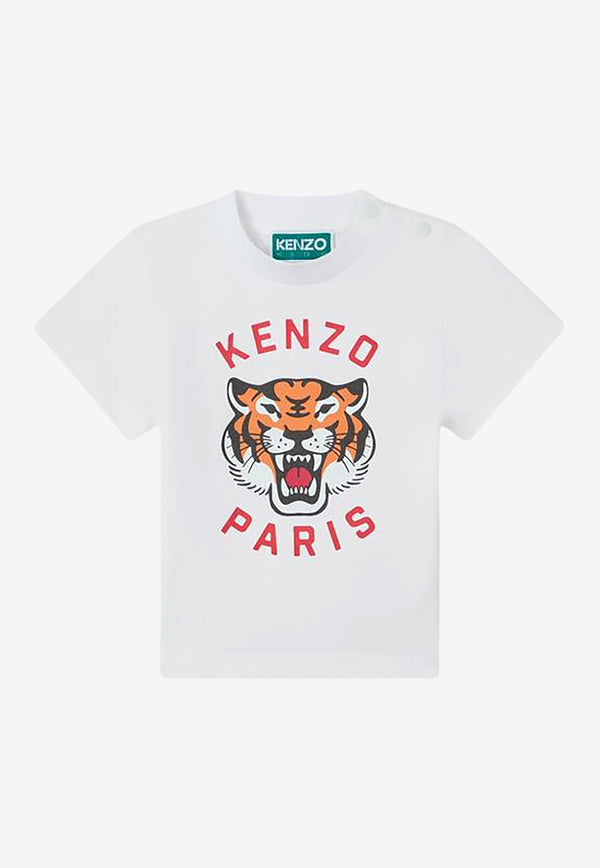 Kenzo Kids Baby Boys Lucky Tiger Print T-shirt White K60977/10P_WHITE