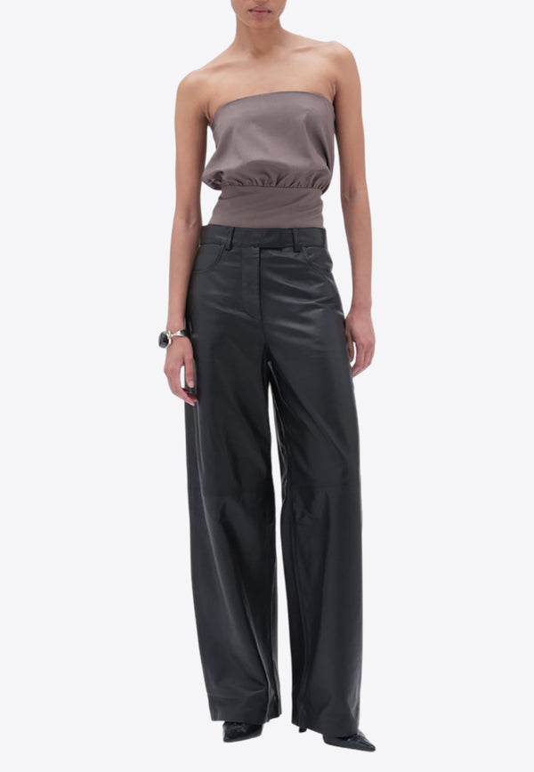 REMAIN Cocoon Leather Pants 502476100_BLACK