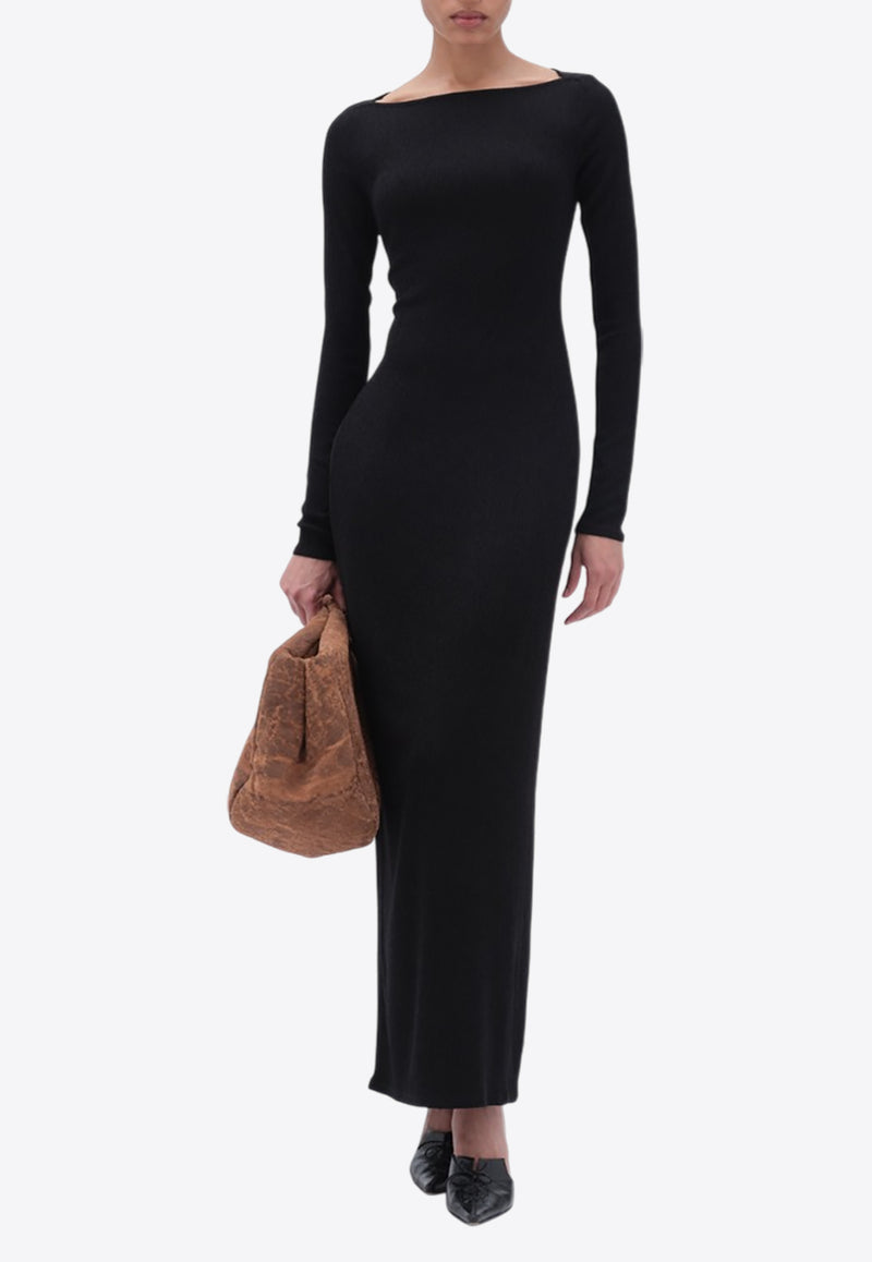 REMAIN Long-Sleeved Maxi Dress 502368100_BLACK