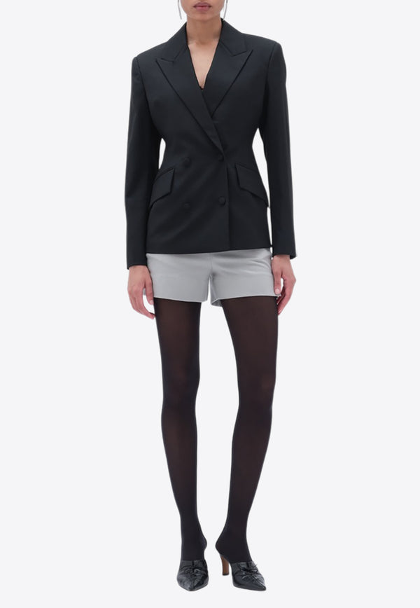 REMAIN Fitted Double-Breasted Blazer 502325100_BLACK