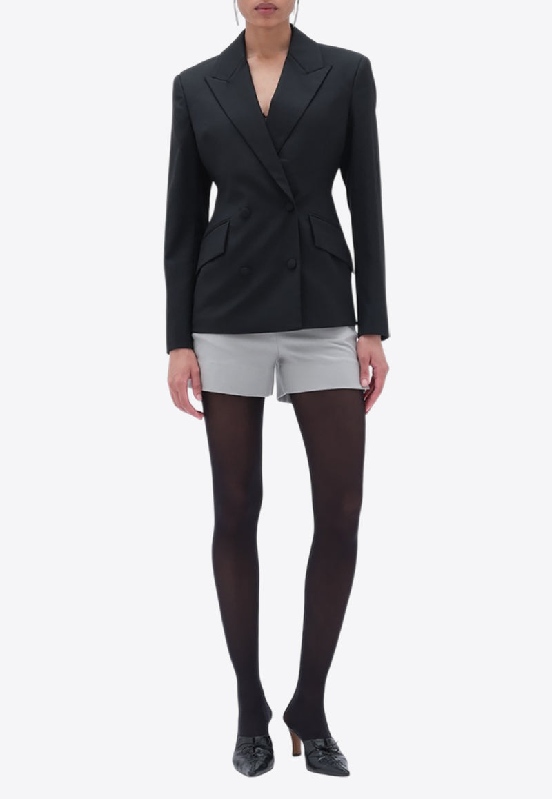 REMAIN Fitted Double-Breasted Blazer 502325100_BLACK