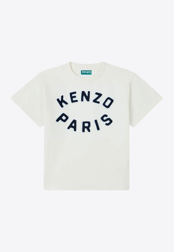 Kenzo Kids Boys Logo Embroidered T-shirt K61163/117_OFF-WHITE