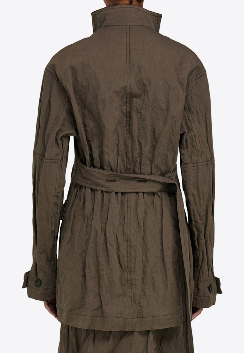 Ferragamo Sahara Belted Field Jacket Brown 13G998 B 782567 CONCRETE