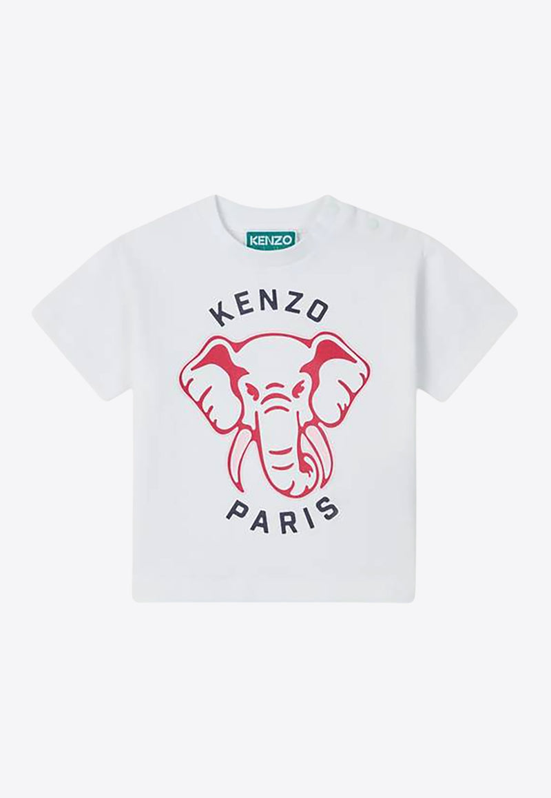 Kenzo Kids Baby Boys Elephant Print T-shirt White K60953/10P_WHITE