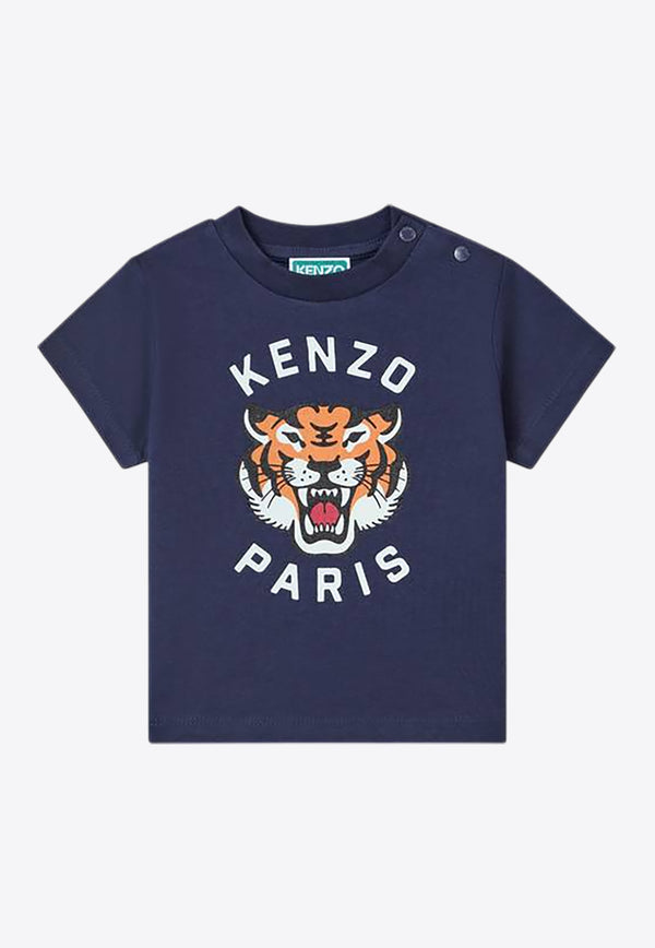 Kenzo Kids Boys Lucky Tiger Print T-shirts Navy K60971/848_NAVY
